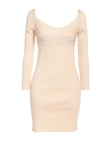 Pinko Woman Mini Dress Beige Size L Viscose, Polyamide