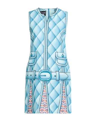 Boutique Moschino Woman Mini Dress Sky Blue Size 12 Polyester, Elastane