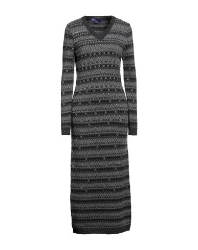 Polo Ralph Lauren Ralph Lauren Collection Woman Maxi Dress Grey Size M Cashmere, Silk, Wool In Grey