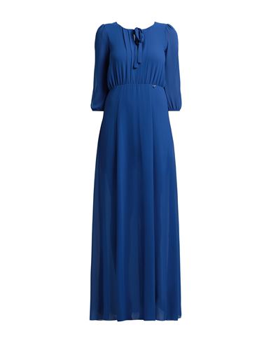Patrizia Pepe Woman Long Dress Bright Blue Size 4 Polyester In Blue
