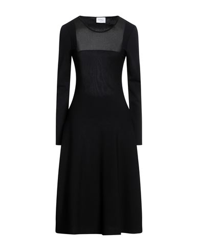 Shop Ferragamo Woman Midi Dress Black Size S Viscose, Polyester, Silk