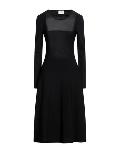 Ferragamo Woman Midi Dress Black Size L Viscose, Polyester, Silk In Black