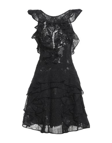 Ermanno Scervino Woman Mini Dress Black Size 8 Silk, Polyamide, Cotton, Viscose