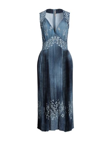 Ermanno Scervino Woman Midi Dress Blue Size 12 Viscose