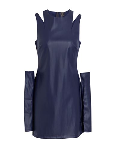 8 By Yoox Cut-out Mini Dress & Gloves Woman Mini Dress Navy Blue Size 10 Polyurethane, Polyester