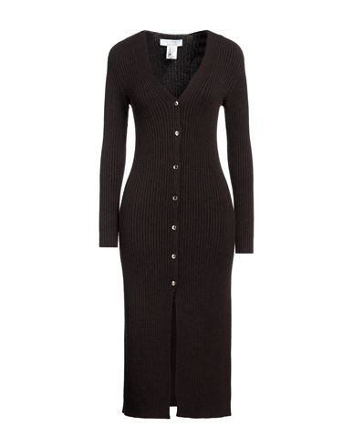 Kaos Woman Midi Dress Brown Size M Viscose, Polyester, Polyamide