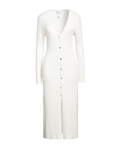 Kaos Woman Midi Dress White Size S Viscose, Polyester, Polyamide