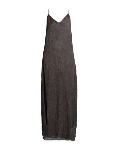 Un-namable Woman Maxi Dress Cocoa Size 8 Linen, Silk, Viscose In Brown