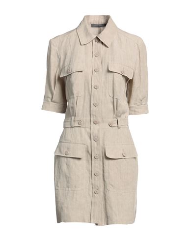 Shop Alberta Ferretti Woman Mini Dress Beige Size 6 Linen