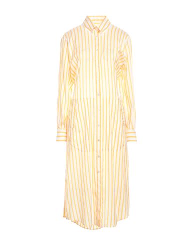Ferragamo Woman Midi Dress Yellow Size 12 Silk