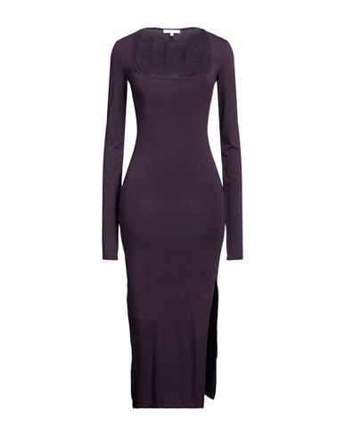Patrizia Pepe Woman Midi Dress Dark Purple Size 0 Viscose, Elastane, Glass