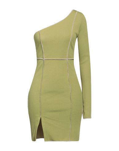 Dondup Woman Mini Dress Lime Green Size M Polyester, Cotton, Elastane