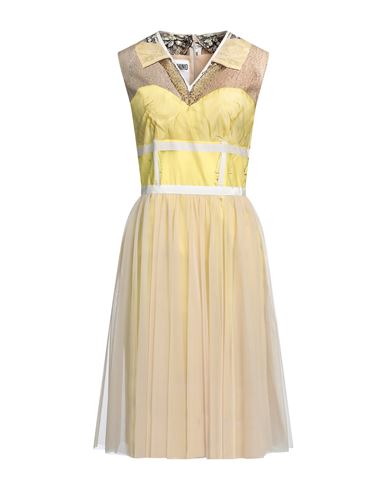 Moschino Woman Midi Dress Yellow Size 8 Cotton, Polyamide, Elastane