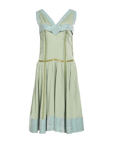 Moschino Woman Midi Dress Sage Green Size 10 Lyocell, Linen, Cotton, Elastane, Synthetic Fibers