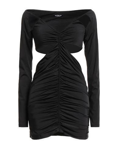 Dondup Woman Mini Dress Black Size L Polyamide, Elastane In Multi