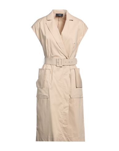 Clips Woman Midi Dress Beige Size 12 Cotton, Elastane