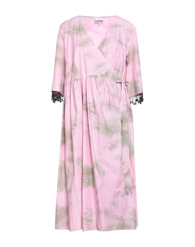 Ganni Woman Midi Dress Pink Size S/m Organic Cotton