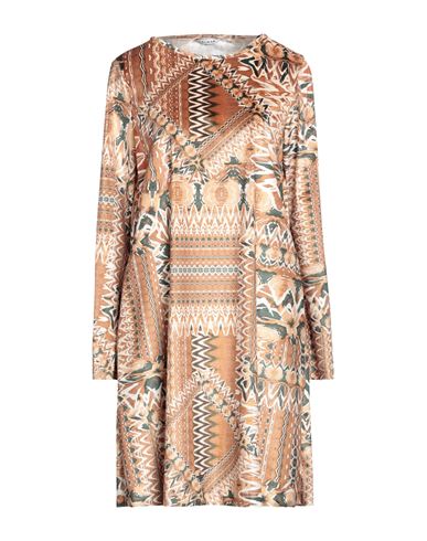 Caliban Woman Mini Dress Camel Size 8 Polyester, Elastane In Beige