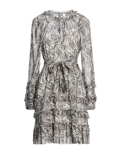 Souvenir Woman Mini Dress Khaki Size M Polyester, Elastic Fibres In Beige