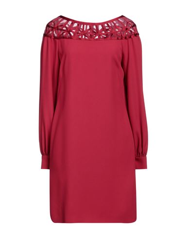 Alberta Ferretti Woman Mini Dress Brick Red Size 6 Acetate, Viscose, Silk