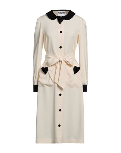 Moschino Woman Midi Dress Cream Size 8 Acetate, Viscose In White