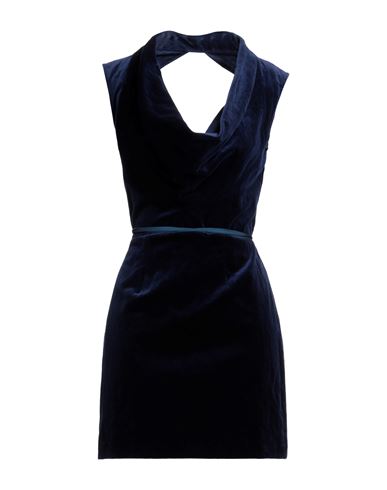 Dsquared2 Woman Mini Dress Midnight Blue Size 2 Cotton, Metallic Fiber
