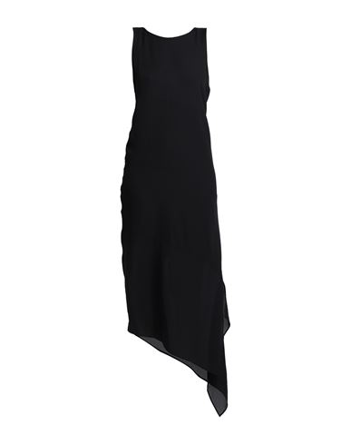 John Galliano Woman Midi Dress Black Size 4 Polyester, Elastane