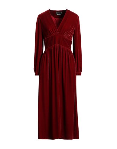 Boutique Moschino Woman Midi Dress Brick Size 8 Viscose, Silk In Red