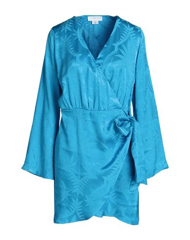 Never Fully Dressed Woman Mini Dress Azure Size 10 Viscose, Polyester In Blue