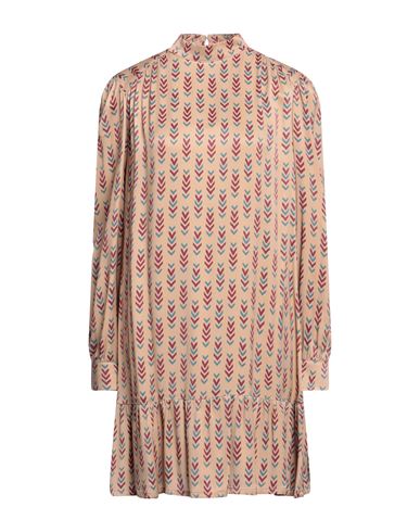 T-jacket By Tonello Woman Mini Dress Camel Size M Rayon, Viscose In Beige