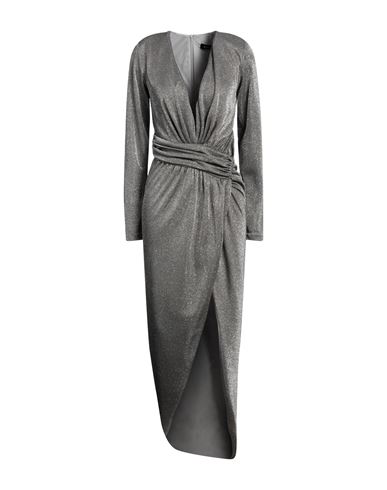 Shop Actualee Woman Maxi Dress Grey Size 10 Polyamide, Metal