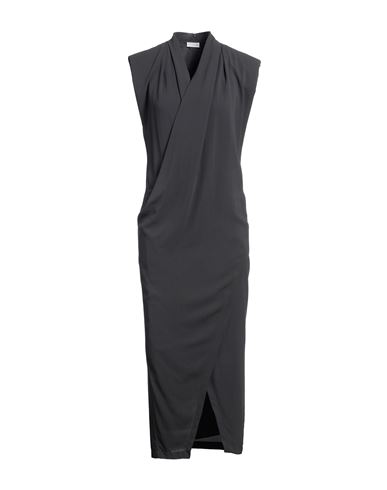 Brunello Cucinelli Woman Midi Dress Lead Size M Silk In Grey