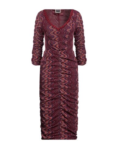 Pho® Firenze Pho Firenze Woman Midi Dress Burgundy Size S Cotton, Polyester, Lurex In Red