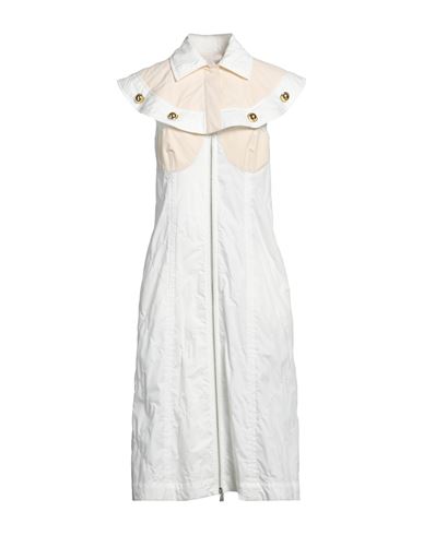 Moncler Woman Midi Dress White Size 6 Cotton, Polyamide