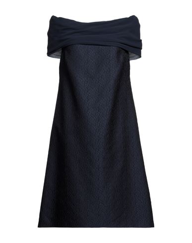Sartoria Milanese Woman Midi Dress Midnight Blue Size 14 Polyester, Silk, Acrylic In Blue