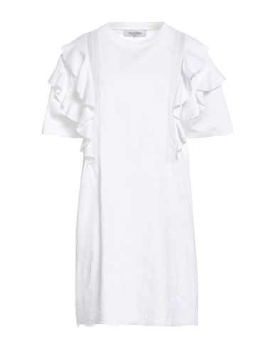 Valentino Garavani Woman Mini Dress White Size M Cotton, Linoleum