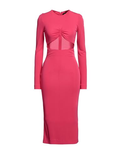 Dsquared2 Woman Midi Dress Fuchsia Size L Viscose In Pink