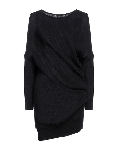 Manila Grace Woman Mini Dress Black Size Xs Alpaca Wool, Polyamide, Virgin Wool