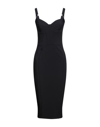 Elisabetta Franchi Woman Midi Dress Black Size 6 Polyester, Elastane