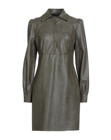 Gaudì Jeans Woman Mini Dress Military Green Size 10 Viscose, Polyurethane Resin In Green