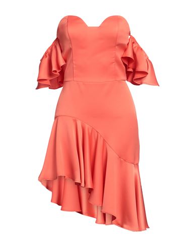 Alberto Audenino Woman Midi Dress Orange Size S Polyester