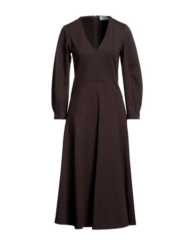 Beatrice B Beatrice .b Woman Midi Dress Dark Brown Size 2 Rayon, Polyamide, Elastane