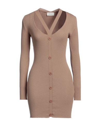 Shop Vicolo Woman Mini Dress Beige Size Onesize Viscose, Polyester