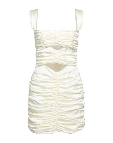 Shop Nineminutes Woman Mini Dress Ivory Size 8 Polyester, Elastane In White