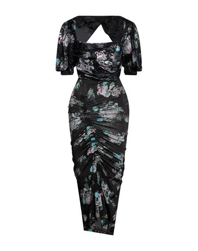Preen By Thornton Bregazzi Woman Midi Dress Black Size S Viscose, Silk
