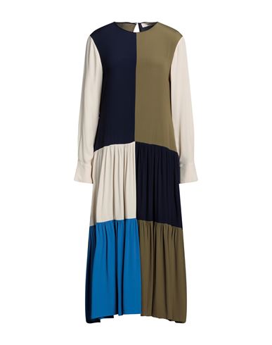 Jucca Woman Midi Dress Navy Blue Size 6 Acetate, Silk