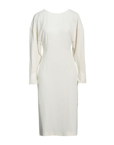 Suoli Woman Midi Dress Ivory Size 4 Polyester, Elastane In White
