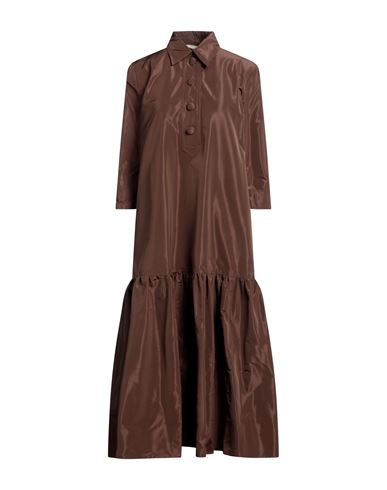 Jucca Woman Midi Dress Cocoa Size 10 Polyester In Brown
