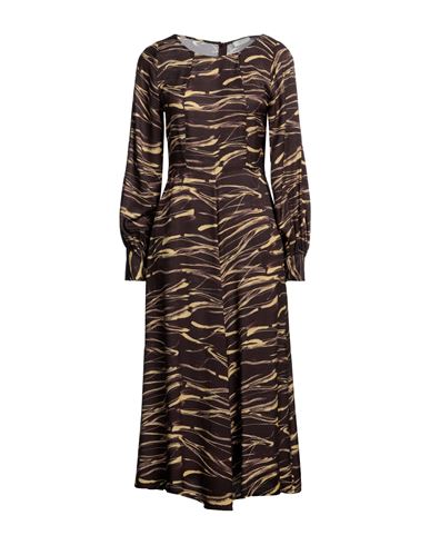 Beatrice B Beatrice .b Woman Midi Dress Dark Brown Size 6 Viscose, Silk