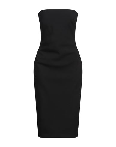 Max Mara Woman Midi Dress Black Size 8 Virgin Wool, Elastane